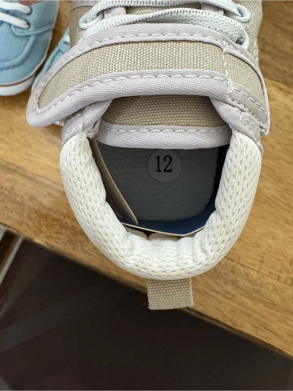 Neutral Beige Baby Walker Sneakers with Elephant Stitch